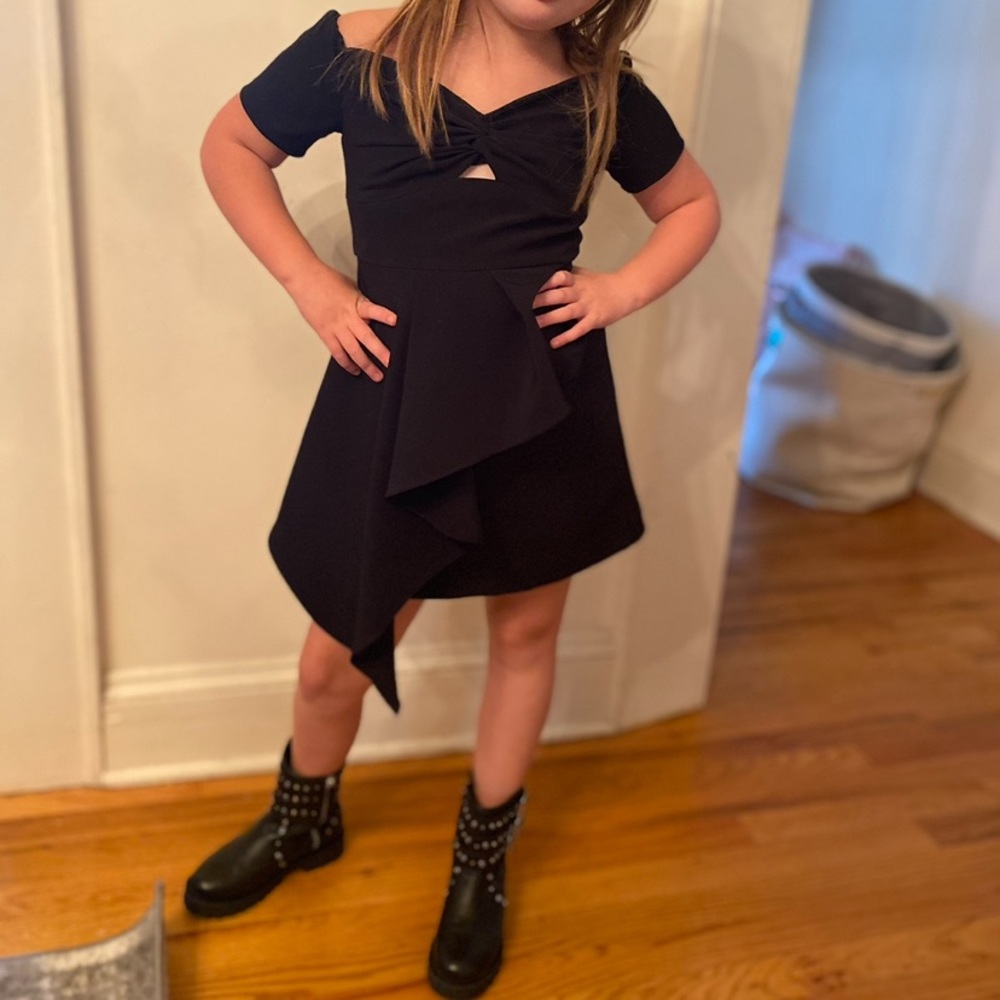 Milly Mini off the shoulder asymmetrical dress